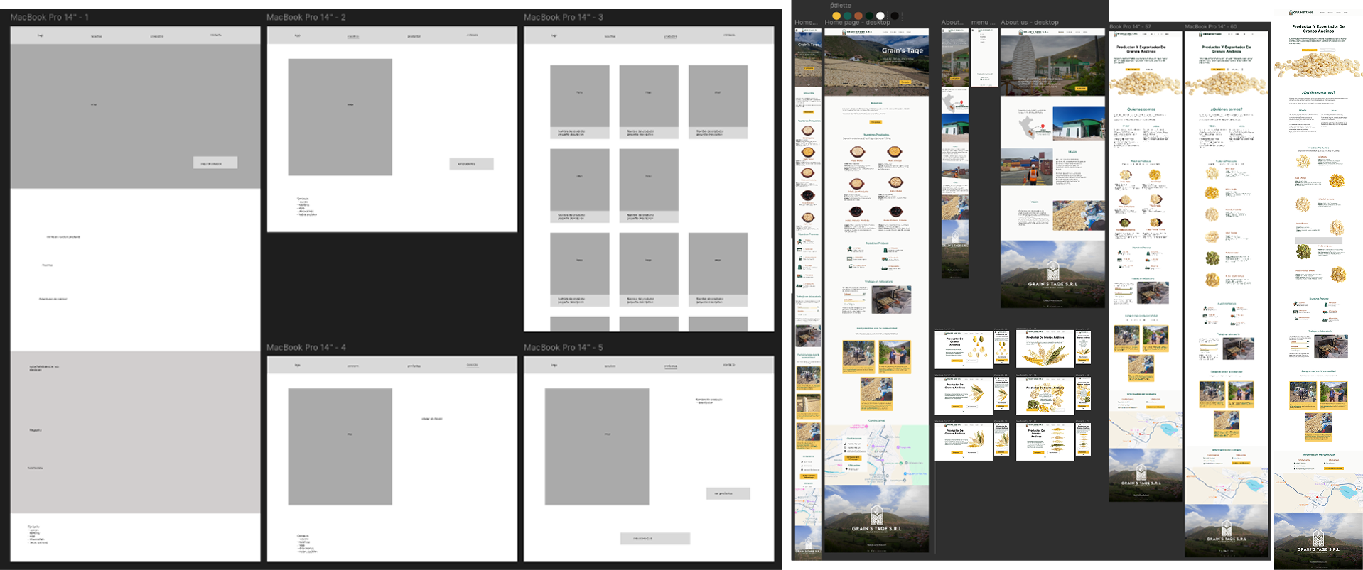 Collage del proceso de Grain's Taqe