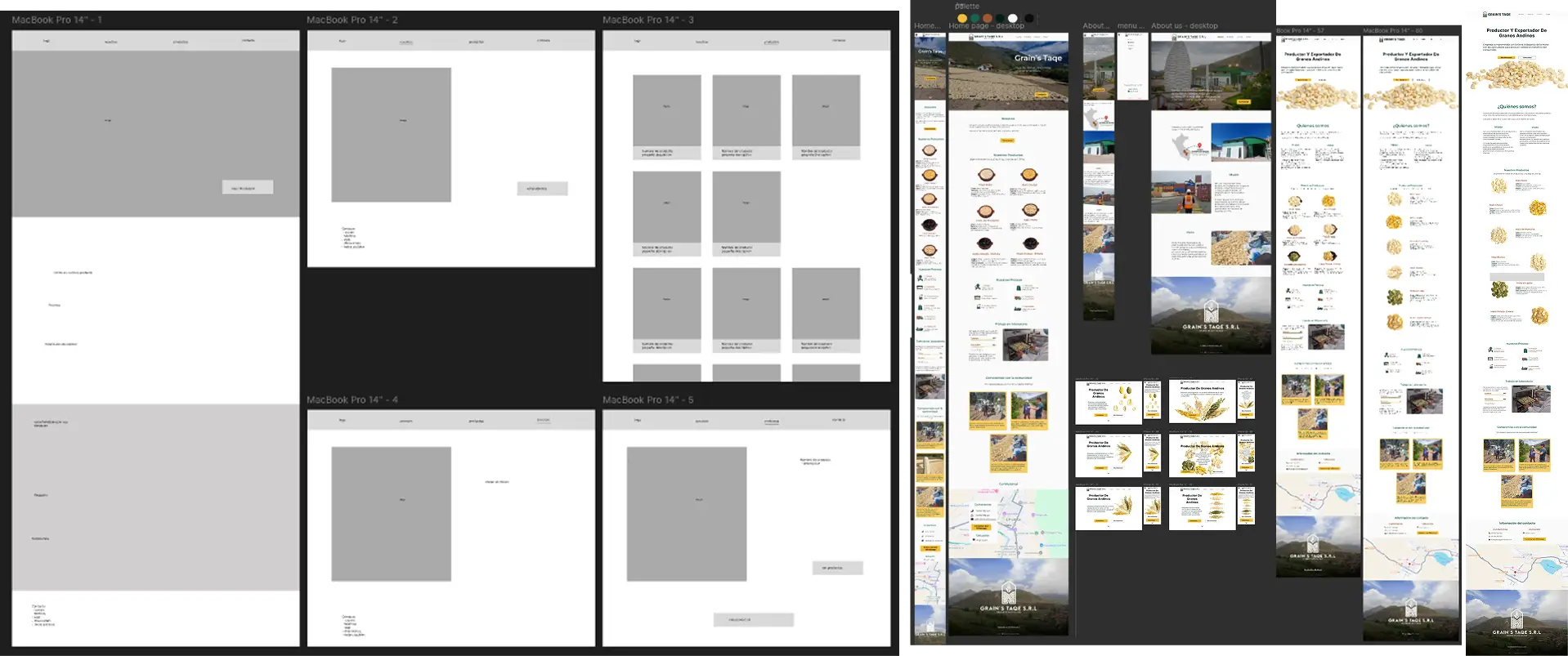 Collage del proceso de Grain's Taqe